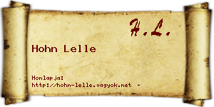 Hohn Lelle névjegykártya